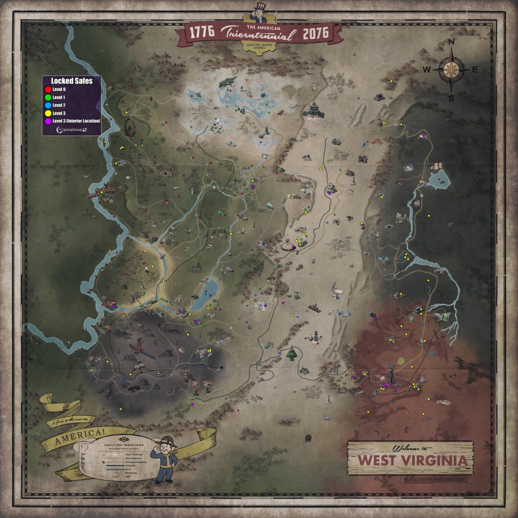 fallout 76 locked safes Fallout 76 Maps, Vaults, Vendors, Treasures and More